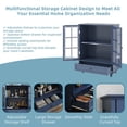 thumbnail image 5 of CQSXDA Buffet Cabinet with Double Glass Doors and Drawer Contemporary Wooden Storage Sideboard for Entryway Hallway,Blue, 5 of 14