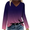 thumbnail image 1 of Hauts à Manches Longues pour Femmes Mode Décontractée Col en V Confortable Haut Imprimé T-Shirt Blouse Hauts à Col en V pour Femmes Hauts Décontractés Mode pour Femmes Hauts à Manches Longues, 1 of 4
