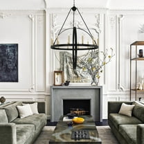 Vanity Art 12-Lights Candle Style Geometric Wagon Wheel Chandelier Lighting Farmhouse Candle Ceiling Light Fixtures for Living Room Kitchen Dining Room - 10552CR-BK-BD