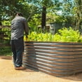 thumbnail image 6 of Vego Garden 9.5ft X 2.5ft X 32" 10 in 1 Extra Tall Modular Oval Metal Raised Garden Bed for Vegetables, Flowers Modern Gray, 6 of 12