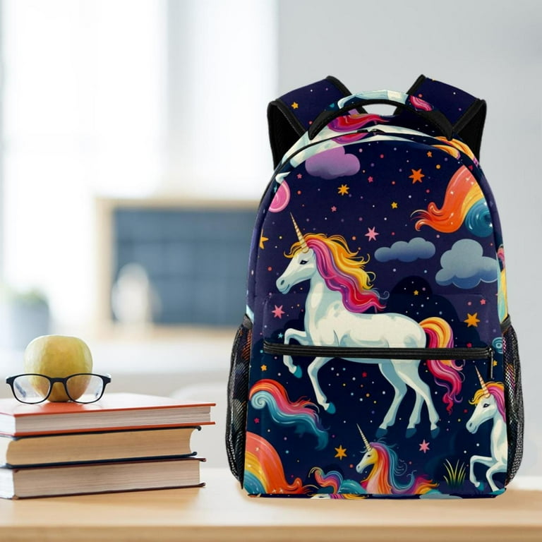 Rainbow unicorn bookbag hot sale