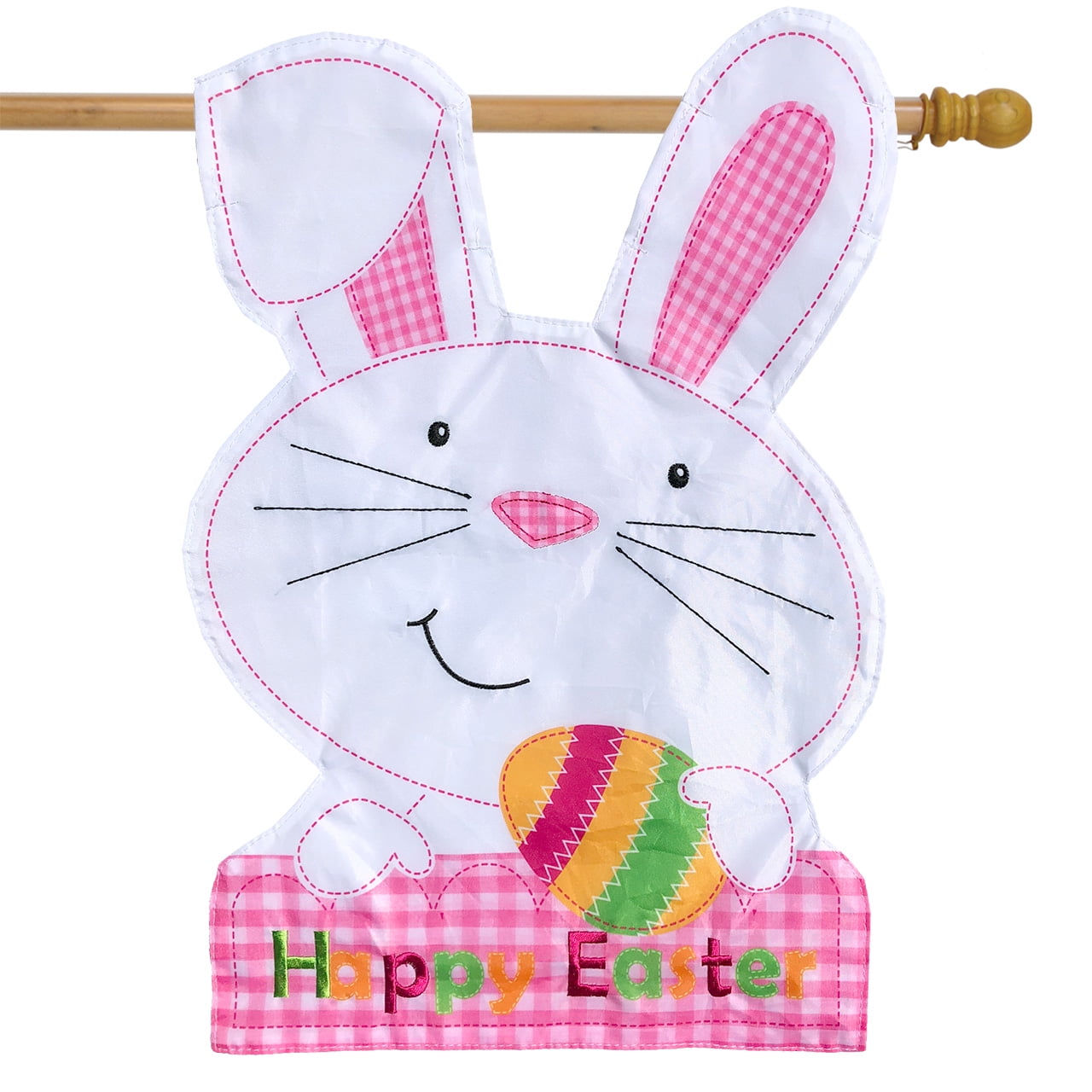Easter Bunny Applique House Flag Holiday Sculpted 28" x 40" Briarwood