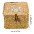 thumbnail image 2 of Retro Multipurpose Container Embroidery Pattern Woven Lidded Box Gift Box, 2 of 9