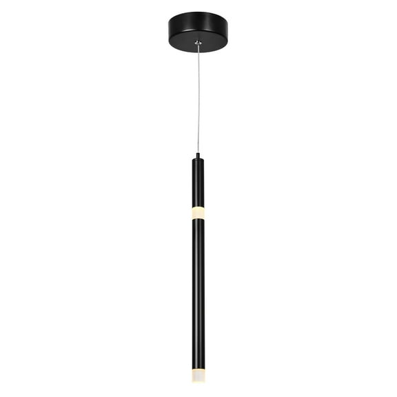 CWI Lighting Flute 1 Light Contemporary Metal LED Pendant in Black