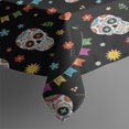thumbnail image 3 of Black Festive Skull Pattern Rectangle Tablecloth 60"x84",Waterproof Polyester Rectangle Table Cloth, Wipeable Spillproof Polyester Tablecloth for Dining, Camping, Indoor and Outdoor, 3 of 5