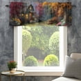 thumbnail image 4 of Country Forest Farmhouse Short Window Curtain Valances, Fall Farmhouse Trees Cabin Nature Scenery Rod Pocket Kitchen Valances for Living Room Bedroom Bathroom Cafe 54" x 18", 4 of 8