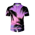 thumbnail image 5 of Sakmal Breathable Men's and Big Men's Button Down Hawaiian Shirts Short Sleeve Tshirts Tropical Floral Purple Mens Shirts L, 5 of 6