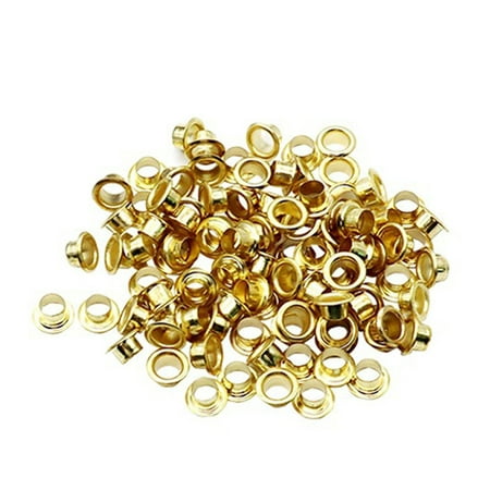 

Xinqinghao 100 Pcs 6MM Titanium Eyelets Washer Leather DIY Shoes Cloth Craft Repair Grommet Gold A