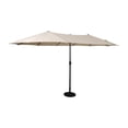 thumbnail image 2 of Emma + Oliver 15 FT Weather and Water-Resistant Triple Head Patio Umbrella with Crank Handle and Easy Lift in Tan, 2 of 9