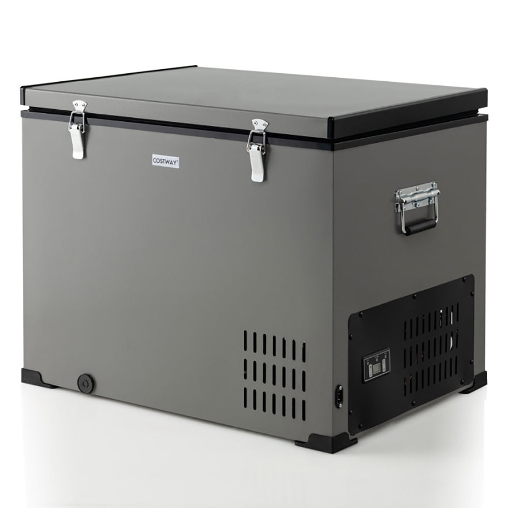 Resenkos 90 QT Portable Car Refrigerator Freezer with Compressor-Gray, Portable Fridge Car Refrigerator Fast Cooling Freezer for Fishing, Camping, RV, Truck, Boat