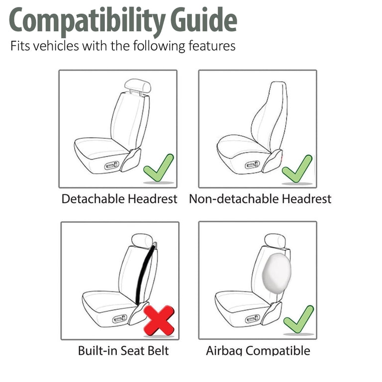 FH Group Premium Black Polyester Car Seat Covers, Universal Front photo 3