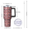 thumbnail image 2 of Leopard Print 40oz Tumbler– Stainless Steel Insulated Tumbler with Handle and Straw, Large Capacity Travel Cup for Hot & Cold Drinks, 2 of 6