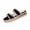 Black, variant on Women's Double Strap Flat Sandals Trendy Casual Boho Open Toe Non Slip Braided Thick Sole Slides Sandals Comfortable Casual Shoes for Beach Vacation Travel