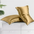 thumbnail image 4 of InsCrazy Silk Pillow Cases, Queen Size, Satin Silk Pillowcase Suitable for Hair and Skin Standard Size 20x30in with Hidden Zipper Soft Breathable Glassy and Cool Sleeping, 4 of 10