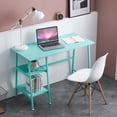 thumbnail image 3 of VECELO 43" Computer Desk with 2 Tier Storage Shelf, Study Writing Workstation for Home Office, Blue, 3 of 6