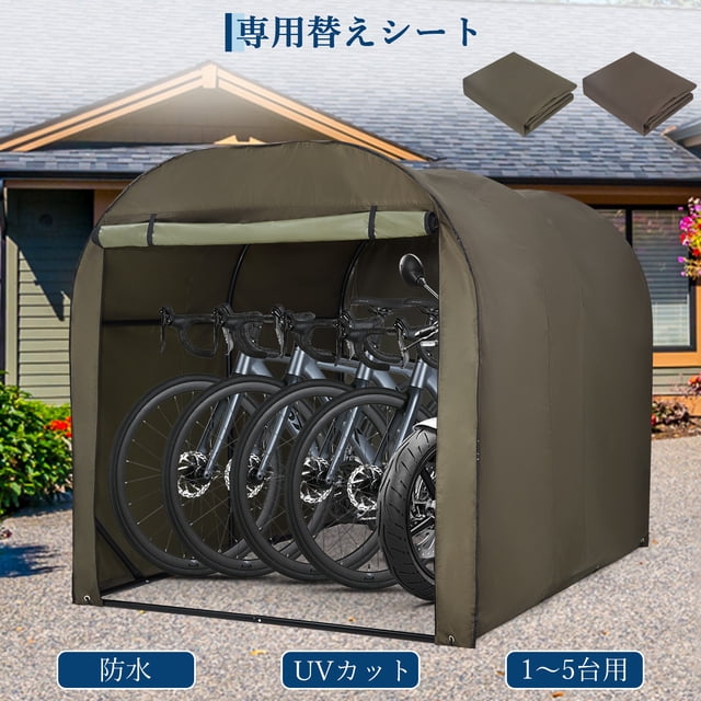 Housse de Remplacement – 420D Robuste, Imperméable et Résistante aux UV pour Abri pour Vélo – Convient à 3 Vélos – Unité de Rangement Extérieure pour Abri d'Auto Ou Garage – Vert Armée, 156x220x165 cm