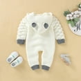 thumbnail image 6 of Fjofpr Baby Girl Clothes 12 Months Newborn Baby Girls Boys Winter Warm Knit Outwear Sweater Hooded Romper Jumpsuit（0-24M）, 6 of 9