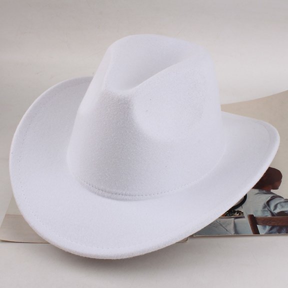 Stylish Cowboy Hat Western Wool Mid Brim Performance for Outdoor Casual Wear Ethnic Folk Design