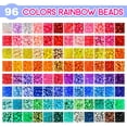 thumbnail image 3 of 96 Colors Pony Beads Kit 2016Pcs Rainbow Kandi Beads with Letter Beads for DIY Bracelet Making, 3 of 6