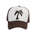 thumbnail image 1 of Men's Palm Tree Cap Snapback Trucker Hat, White/Brown, 1 of 2