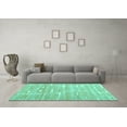 thumbnail image 3 of Ahgly Company Machine Washable Indoor Round Abstract Turquoise Blue Contemporary Area Rugs, 7' Round, 3 of 4