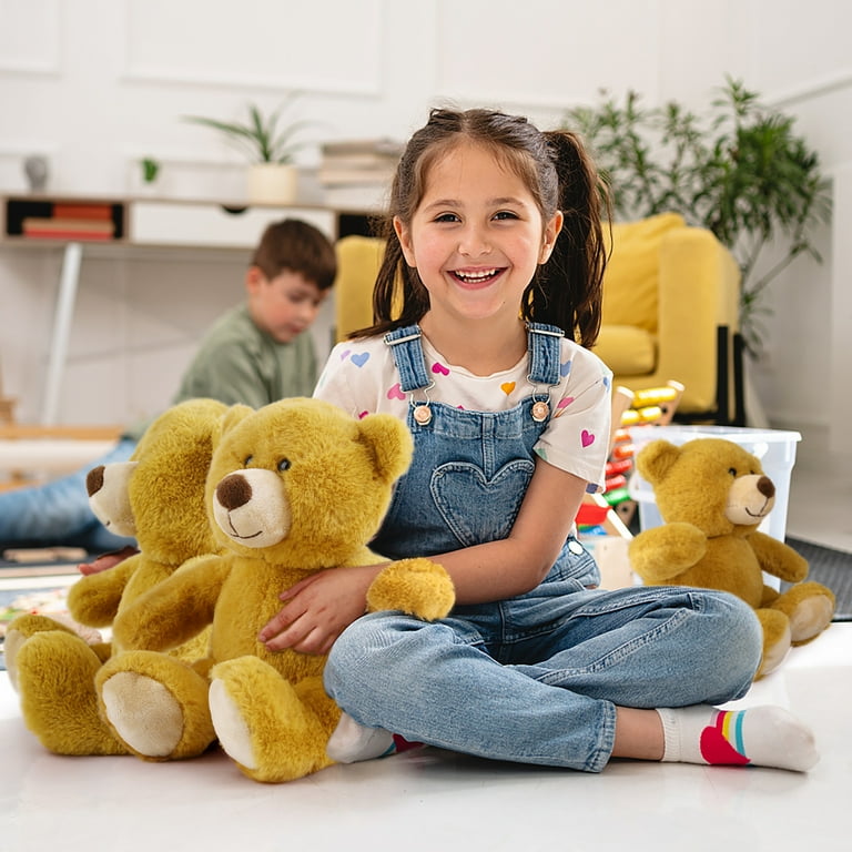 Lotfancy Teddy Bear Stuffed Animal Bulk, 5 Pack 10 in Bear Plush Toy Gifts for Kids, Girls, Brown