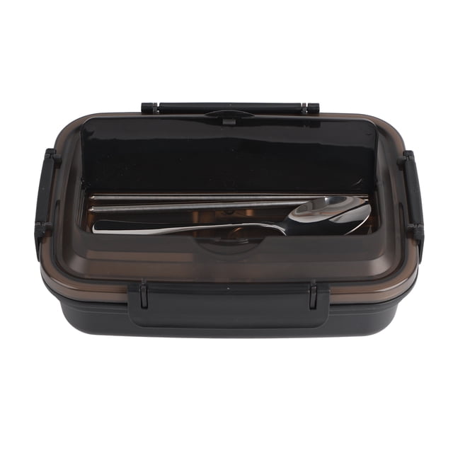 Bento Box, 304 Stainless Steel Lightweight Compact Lunch Containers For Picnic For Travel For Office Black