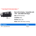 thumbnail image 2 of Rear Left Air Spring - Compatible with 1999 - 2003 BMW 540i Wagon 2000 2001 2002, 2 of 2