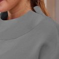 thumbnail image 6 of VBVC Women's Custom Personalized Mock Neck Sweatshirt , Ladies' Lightweight Casual Pullover Top , Soft Stretchy Hoodie For Women, Gray , S-5XL, 6 of 8
