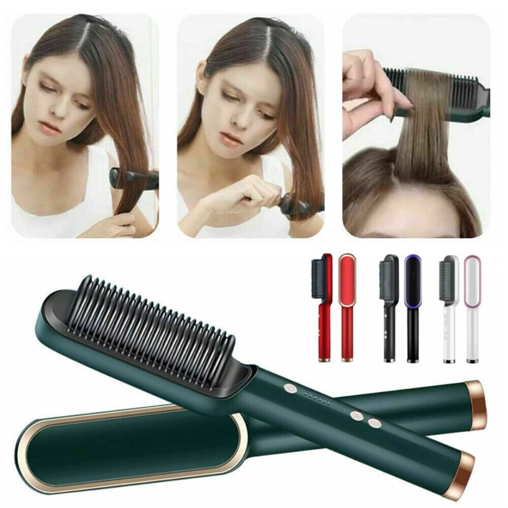 Nifei Hair Straightener Comb Matte Black, Hair Straightener Brush