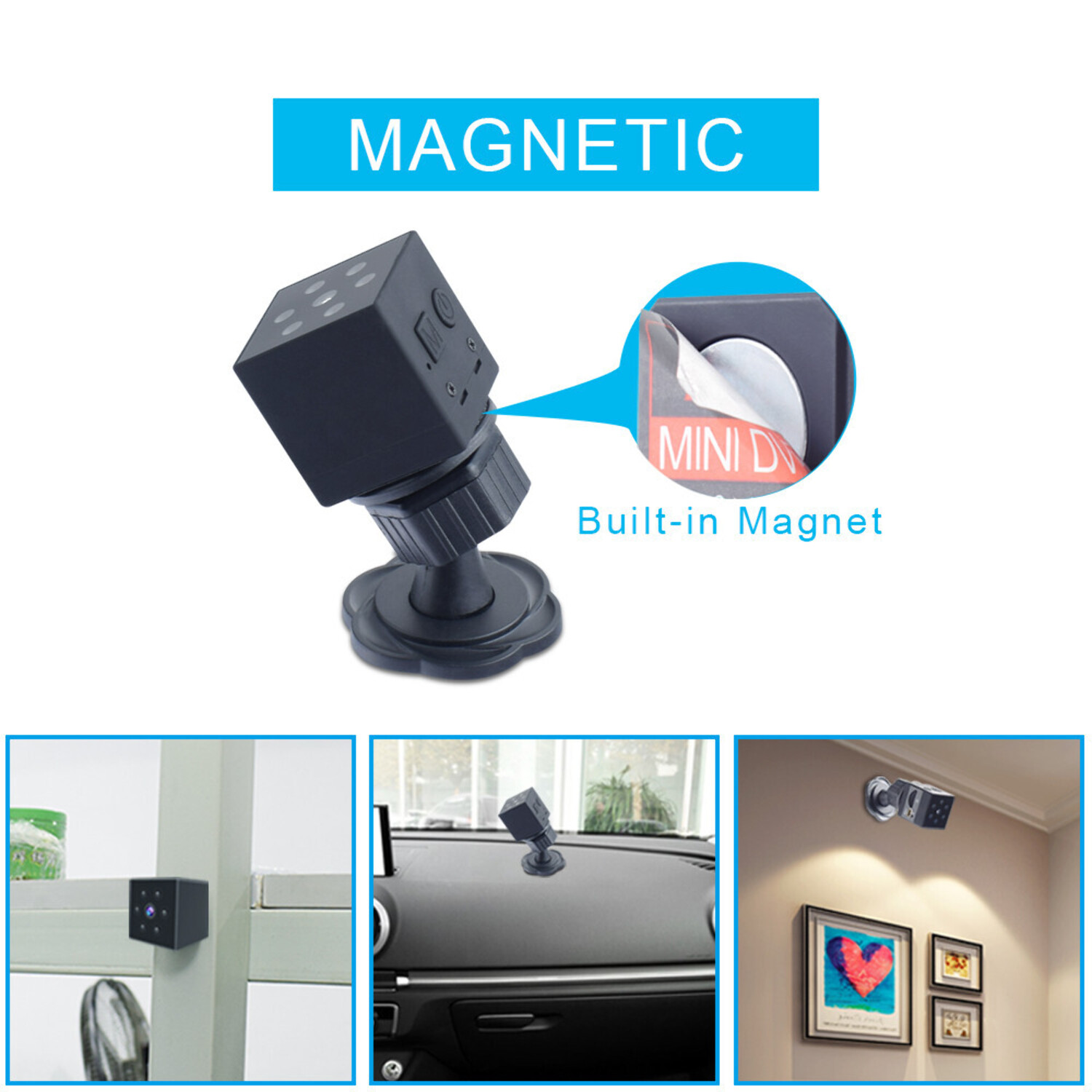 Mini Magnetic Nanny Camera 1080P with Audio