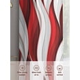 thumbnail image 6 of Red White Moire Sheer Curtains 96 Inch Length 2 Panels Set, Modern Abstract Art Voile Window Treatment Semi Sheer Long Curtains Drapes for Bedroom/Living Room/Kitchen 52"x96"x2, 6 of 7