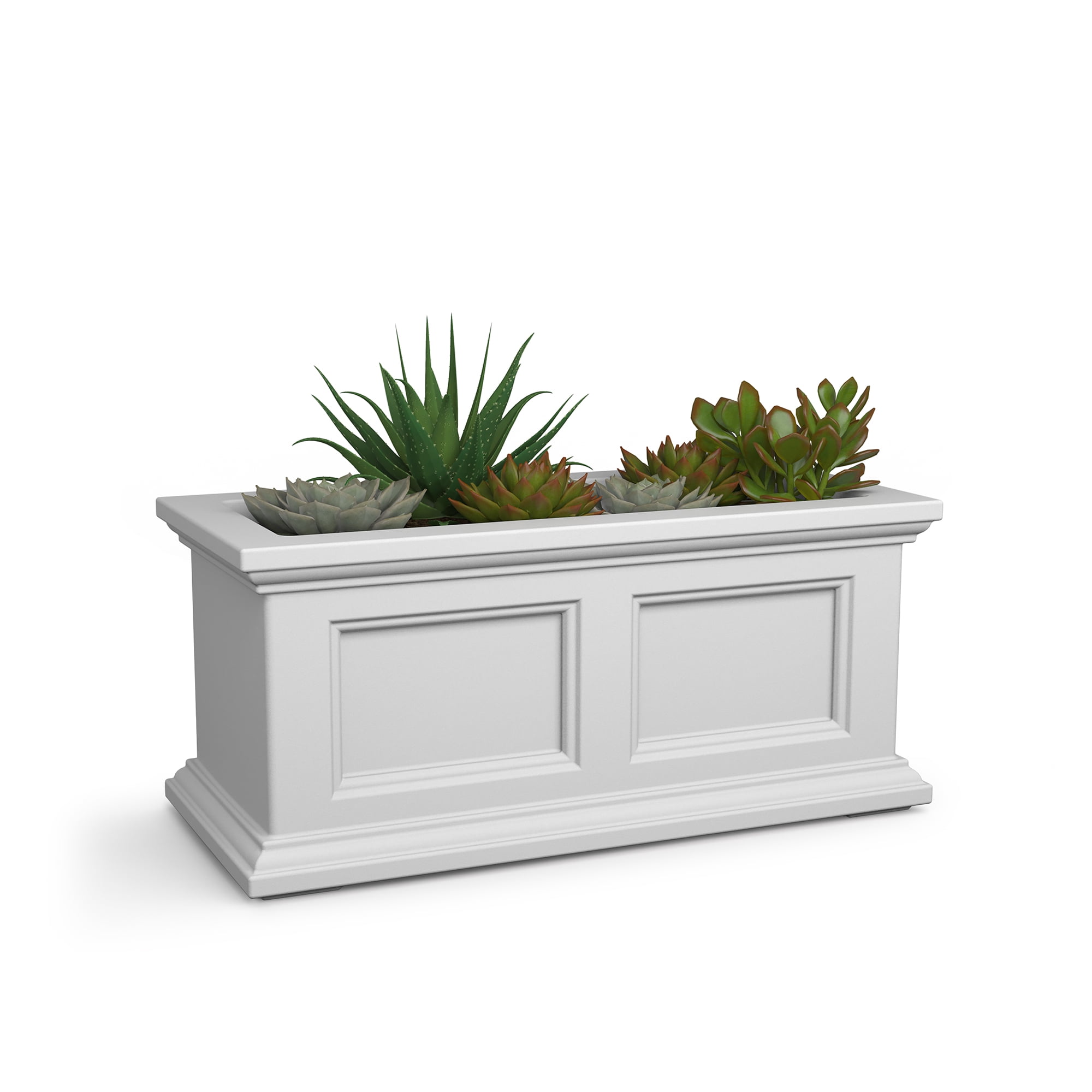 Mayne Fairfield 24" x 11" x 11" Rectangular White Self Watering Plastic Window Box Planter