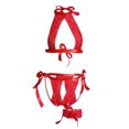 thumbnail image 5 of JSGEK Women Halter Neck Cutout 2 Piece Set Crop Top and Bottom with Garter Strap Lingerie for Intimate Evenings Red XL, 5 of 9