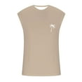 thumbnail image 3 of TOWED22 Men Summer Beach Tank Tops Hawaiian Palm Tree Sleeveless Shirts T Shirt Graphic Muscle Gym Vacation Tee Top(Khaki,XXXL), 3 of 4