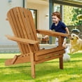 thumbnail image 4 of NiamVelo Outdoor Adirondack Chair, Folding Wood Durable Patio Lawn Chair Weather Resistant for Patio Deck Garden, Natural, 4 of 7
