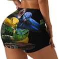 thumbnail image 1 of Balery Colorful Viper Snake Pantalones cortos de entrenamiento estampados para mujer, sin costuras, ajustados, para gimnasio, yoga, correr, deportes, ejercicio activo, fitness.-Large, 1 of 8
