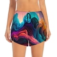 thumbnail image 2 of Balery Colorful Surreal Landscape Pattern Women's Running Shorts with Liner 2 Pockets Elastic Workout Athletic Gym Yoga Shorts-X-Large, 2 of 7