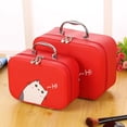 thumbnail image 2 of Multifunctional Cartoon Portable Travel High Capacity PU cosmetic Double Layer Makeup Cosmetics Case Box, 2 of 7