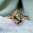 thumbnail image 4 of Moss Agate Ring Oval Cut Gold Silver Delicate Stacking Anniversary Ring for Women Christmas Gift, 4 of 4