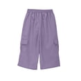 thumbnail image 6 of Boys Wide Leg Cargo Capris Loose Casual Pull-On Pants Flap Pocket Kids Straight Sweatpants with Drawstring 11T, 6 of 7