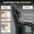 thumbnail image 4 of Toytexx Ergonomic Fabric Office Chair with Footrest, Lumbar Support & Swivel Wheels – Black, 4 of 6