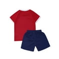 thumbnail image 6 of TiaoBug Kids Boys Football Tracksuit Sport Training Uniform Quick Dry T-shirts with Shorts Red 13-14, 6 of 7