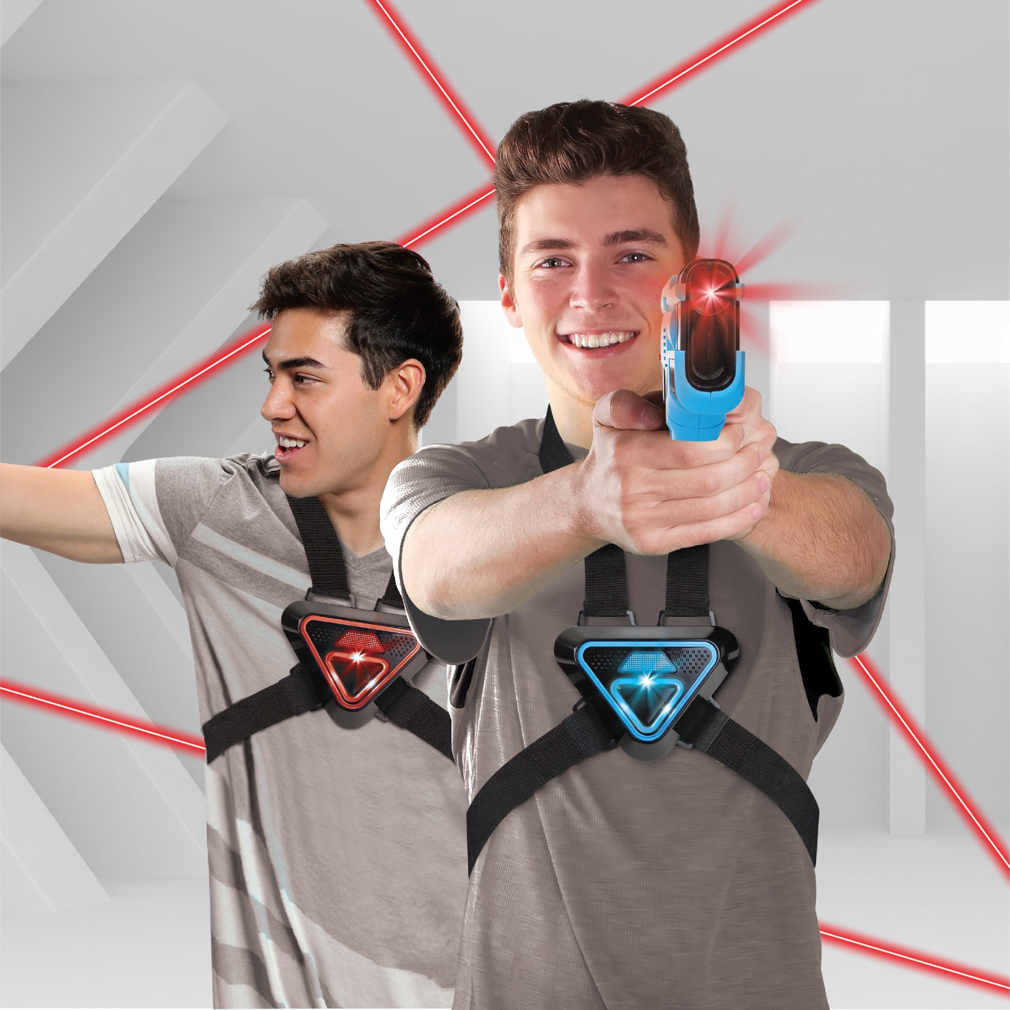 Sharper Image® Team Battle Laser Tag with Safe for Children and Adults, Indoor & Outdoor Battle Games, Combine Multiple Sets for Multiplayer Free-for-All, 8-pieces, Blue And Red, Age 8+