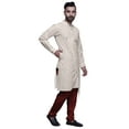 thumbnail image 2 of Atasi Designer Kurta Pajama For Men Printed Angrakha Kurta Set Summer Clothing, 2 of 3