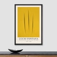 thumbnail image 3 of PixonSign Framed Canvas Print Wall Art Lucio Fontana Yellow Geometric Stripe Abstract Shapes Illustrations Fine Art Contemporary Relax/Calm Colorful for Living Room, Bedroom, Office - 24"x36" Black, 3 of 5