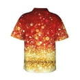 thumbnail image 3 of Goofa Red Gold Glitter Hawaiian Shirt for Men, Unisex Summer Beach Casual Short Sleeve Button Down Shirts,Aloha Tropical Floral print shirt-Small, 3 of 9