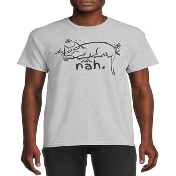 Humor Men's & Big Men's Nah Cat Graphic T-Shirt