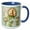 Blue/White, variant on 3drose, Cute Quirky Flowers Monogram Letter D, 11oz Two-tone Yellow Mug
