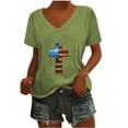 thumbnail image 1 of Camisetas Casuales de las Mujeres Gradiente Día de la Independencia Impreso Cuello Redondo, Blusa de Manga Corta para Diario, Fiesta Y Primavera Verano, 1 of 3